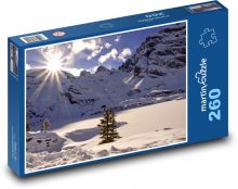 Berglandschaft unter Schnee Puzzle 260 Teile - 41 x28,7 cm
