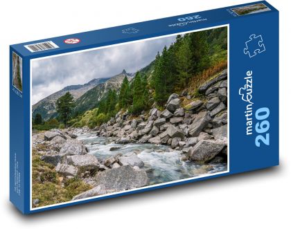 Felsiges Tal mit einem Bach - Puzzle - 260 Teile
