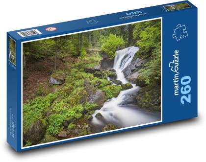 Wodospad w lesie - Puzzle 260 elementów, rozmiar 41x28,7 cm