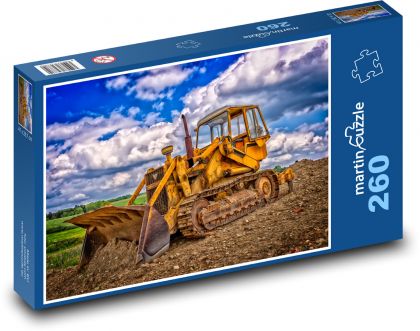 Spychacz, maszyny budowlane - Puzzle 260 elementów, rozmiar 41x28,7 cm