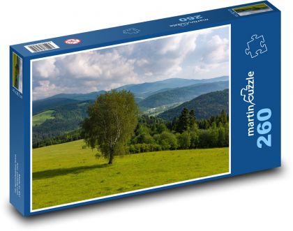 Strom, breza, lúka - Puzzle 260 dielikov, rozmer 41x28,7 cm