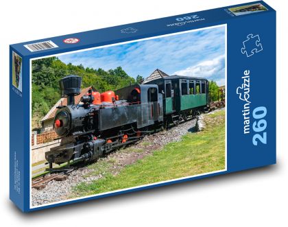 Pociąg parowy - Puzzle 260 elementów, rozmiar 41x28,7 cm
