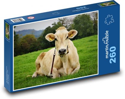 Hospodářská zvířata - kráva  - Puzzle 260 dílků, rozměr 41x28,7 cm