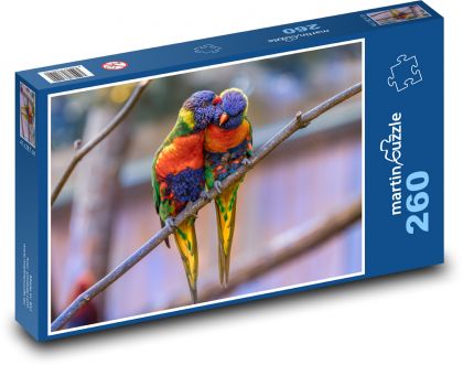 Papoušci, exotické ptactvo - Puzzle 260 dílků, rozměr 41x28,7 cm