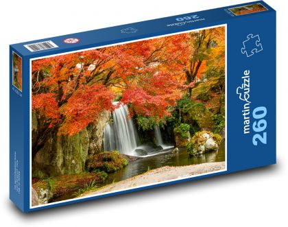 Podzim, příroda, vodopád - Puzzle 260 dílků, rozměr 41x28,7 cm