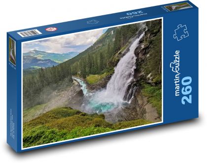 Vodopády - Krimml - Puzzle 260 dielikov, rozmer 41x28,7 cm
