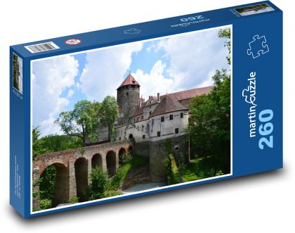 Zamek - średniowiecze, fortyfikacje - Puzzle 260 elementów, rozmiar 41x28,7 cm