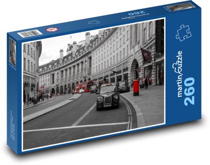 Anglie - Londýn, taxi - Puzzle 260 dílků, rozměr 41x28,7 cm