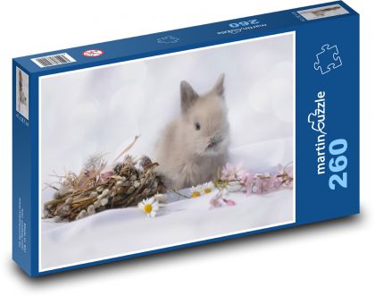 Króliczek - Wielkanoc, wiosna - Puzzle 260 elementów, rozmiar 41x28,7 cm