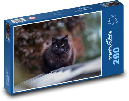Kočka - černá, zvíře - puzzle 260 dílků