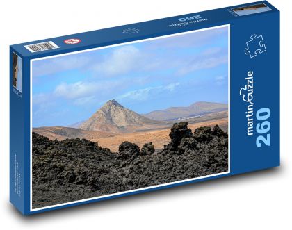 Sopka - hora, láva - Puzzle 260 dílků, rozměr 41x28,7 cm