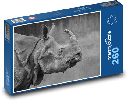 Rhino - horn, mammal - Puzzle 260 pieces, size 41x28.7 cm 