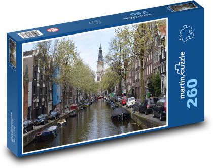 Amsterdam - kanály, Nizozemsko - puzzle 260 dílků
