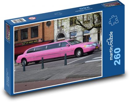 Limuzína - auto, růžové - Puzzle 260 dílků, rozměr 41x28,7 cm