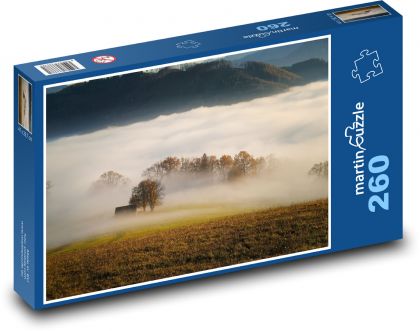 Bäume - Nebel, Wiese, Wald - Puzzle - 260 Teile