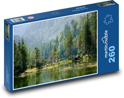 Jezero - stromy, les, voda - Puzzle 260 dílků, rozměr 41x28,7 cm