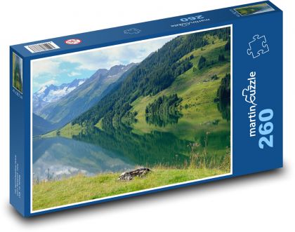 Jezero - Alpy, příroda - Puzzle 260 dílků, rozměr 41x28,7 cm
