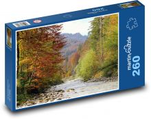 Řeka - podzim, příroda, voda Puzzle 260 dílků - 41 x 28,7 cm