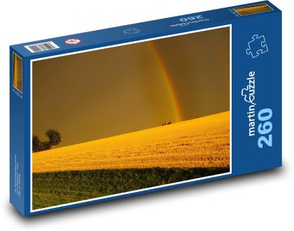Duha - bouře, obilné pole - Puzzle 260 dílků, rozměr 41x28,7 cm