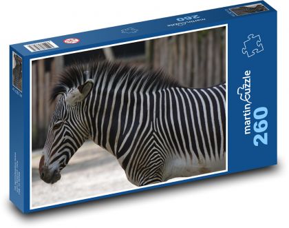 Zebra - zvíře, pruhy - Puzzle 260 dílků, rozměr 41x28,7 cm