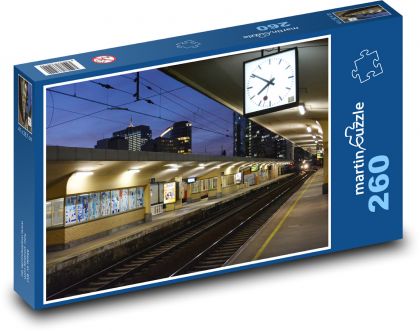 Vlak - stanice, železnice - Puzzle 260 dílků, rozměr 41x28,7 cm
