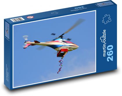 Model vrtulníku s balónky - puzzle 260 dílků