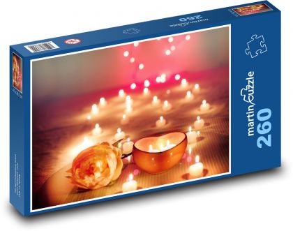 Candles - Valentines Day, love - Puzzle 260 pieces, size 41x28.7 cm 