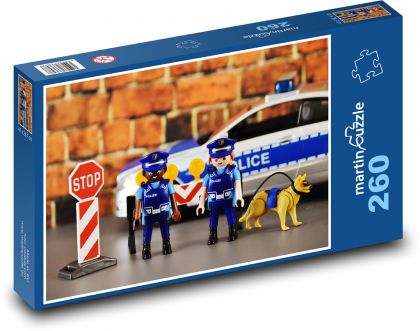 Policja - gra, postacie - Puzzle 260 elementów, rozmiar 41x28,7 cm