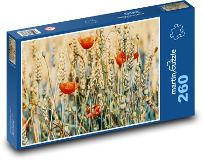 Vlčí mak - pšenica, pole - Puzzle 260 dielikov, rozmer 41x28,7 cm