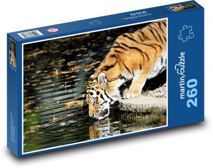 Tygr - dravec, žíznivý - Puzzle 260 dílků, rozměr 41x28,7 cm
