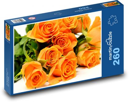 Oranžové ruže - Puzzle 260 dielikov, rozmer 41x28,7 cm
