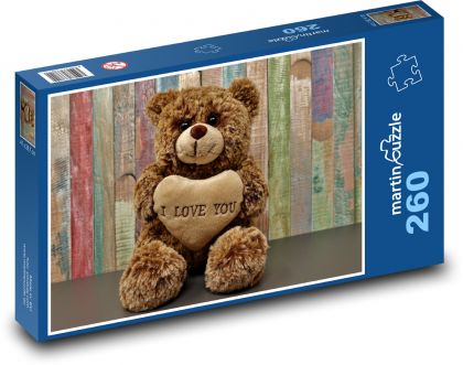 Medvídek - milovat, romantika - Puzzle 260 dílků, rozměr 41x28,7 cm