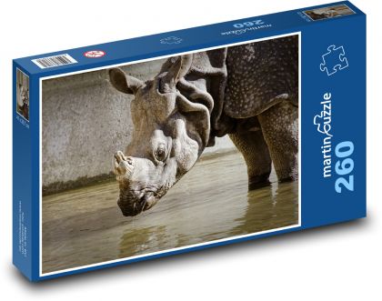 Nosorožec - divoká zvěř, zoo - puzzle 260 dílků
