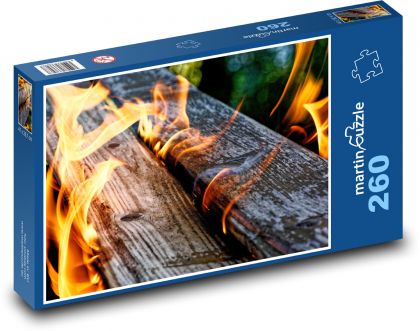 Oheň - plamene, drevo - Puzzle 260 dielikov, rozmer 41x28,7 cm