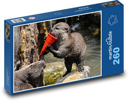 Otter - mammal, animal - Puzzle 260 pieces, size 41x28.7 cm 