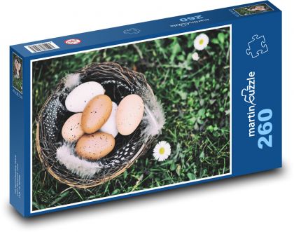 Velikonoční vajíčka - hnízdo, velikonoce - Puzzle 260 dílků, rozměr 41x28,7 cm
