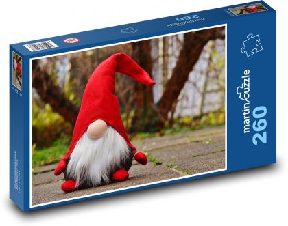 Vianočný škriatok - vianoce, dekorácie - Puzzle 260 dielikov, rozmer 41x28,7 cm
