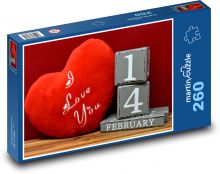 Valentýn - milovat, dárek Puzzle 260 dílků - 41 x 28,7 cm