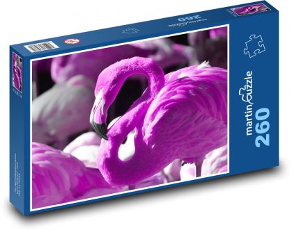 Plameniak - vodný vták, zviera - Puzzle 260 dielikov, rozmer 41x28,7 cm