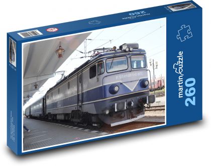Lokomotive - Zug, Bahnhof - Puzzle - 260 Teile