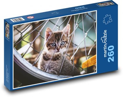 Kot - rower, zwierzak - Puzzle 260 elementów, rozmiar 41x28,7 cm
