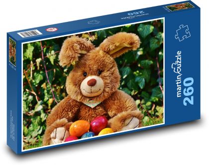 Velikonoční zajíček - barevná vajíčka - puzzle 260 dílků