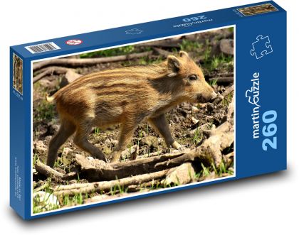 Prosiaczek - dzik, prosię - Puzzle 260 elementów, rozmiar 41x28,7 cm