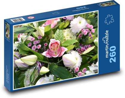 Bouquet - flowers, spring - Puzzle 260 pieces, size 41x28.7 cm 