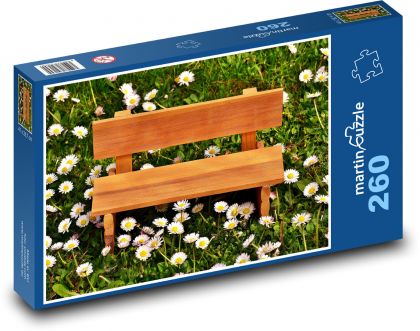 Lavička na lúke - Puzzle 260 dielikov, rozmer 41x28,7 cm