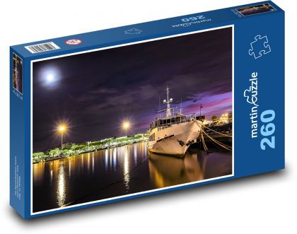 Loď - noc, rieka - Puzzle 260 dielikov, rozmer 41x28,7 cm