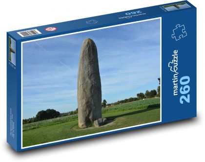 Menhir de Champ-Dolent - vzpřímený kámen - Puzzle 260 dílků, rozměr 41x28,7 cm