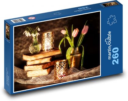 Tulipány a knihy - puzzle 260 dílků