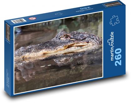 Krokodýl - plaz, voda - Puzzle 260 dílků, rozměr 41x28,7 cm