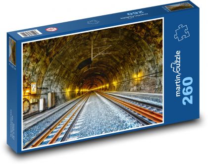 Železničný tunel - koľaje, železnice - Puzzle 260 dielikov, rozmer 41x28,7 cm